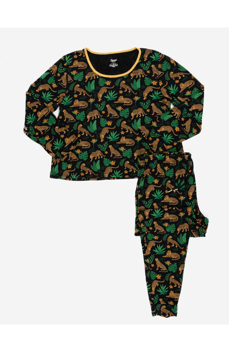 Leveret Women's Viscose Matching Family Holiday Pajamas, Reindeer & Polar Bear Prints, Alternate, color, Leopard