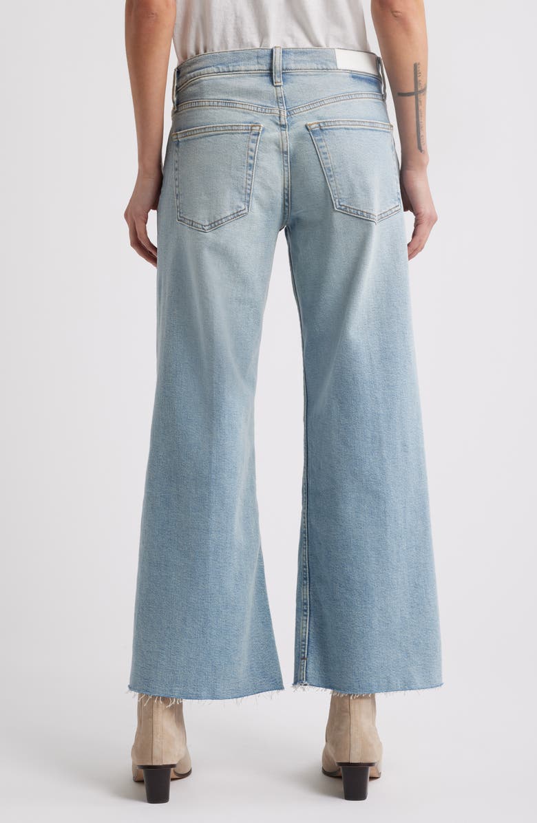 Re/Done High Waist Raw Hem Wide Leg Crop Jeans, Alternate, color, Undertow