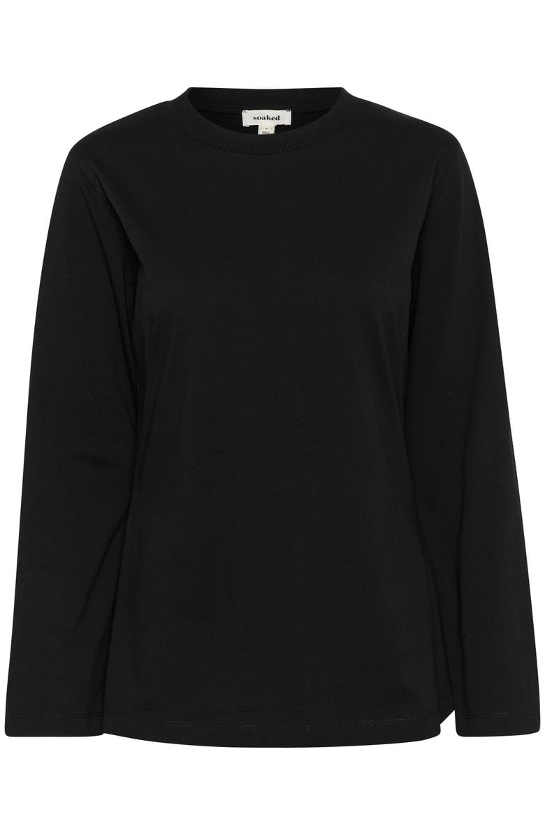 Soaked in Luxury Coreen Long Sleeve A-line Fit T-Shirt, Alternate, color, Black