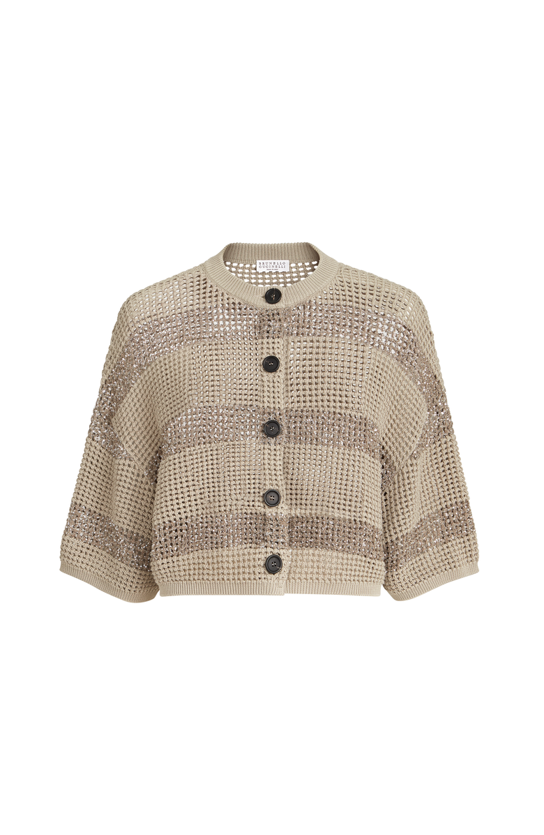 Brunello Cucinelli Cropped cardigan, Alternate, color, Sand