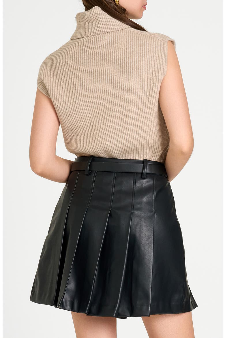 Kai Rib Cap Sleeve Turtleneck Sweater, Alternate, color, GRANITE