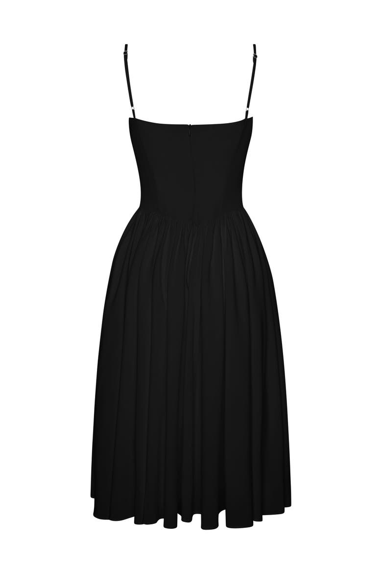 Ballerina Bustier Midi Dress, Alternate, color, Black