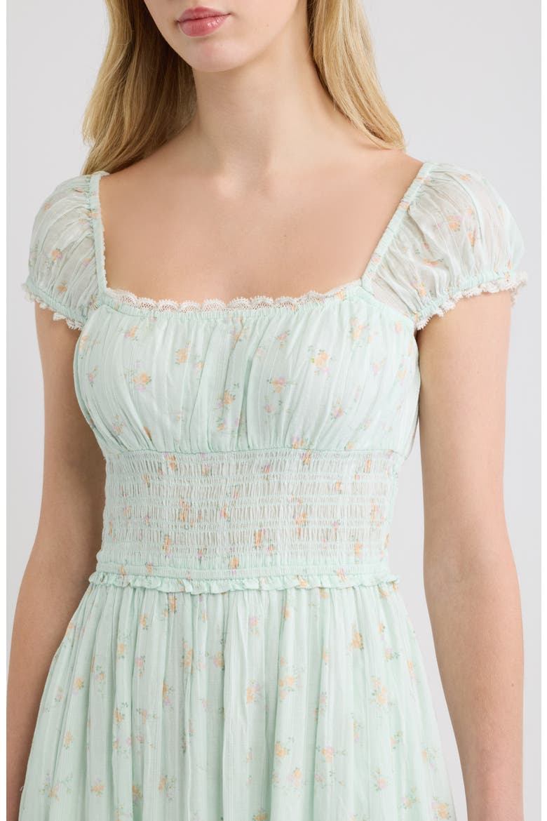 Lyssara Smocked Waist Maxi Dress, Alternate, color, CELADON DRIFT