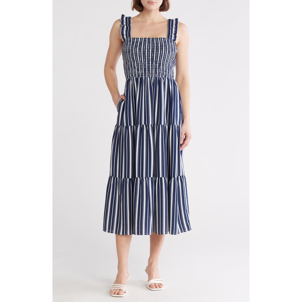 CASLON CASLON® STRIPE SMOCKED MAXI DRESS
