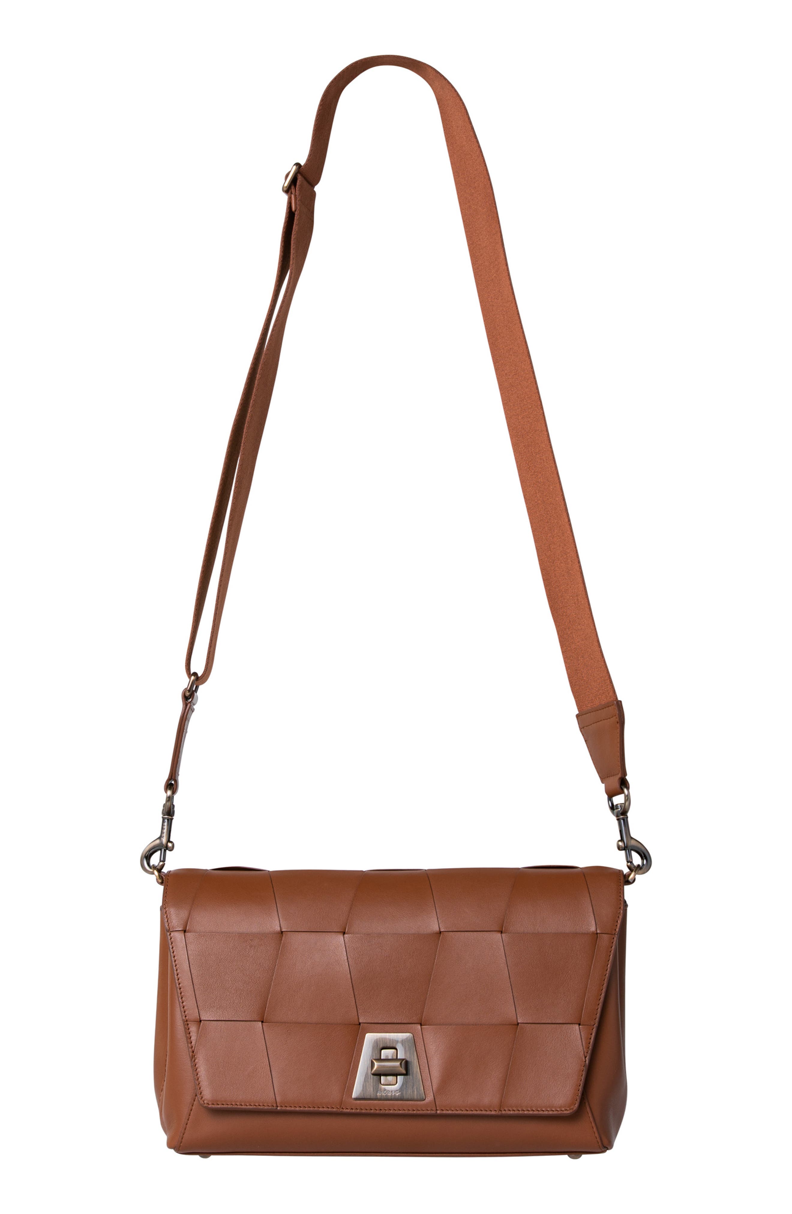 Akris Anouk Braided Trapezoid Leather Shoulder Bag, Alternate, color, 