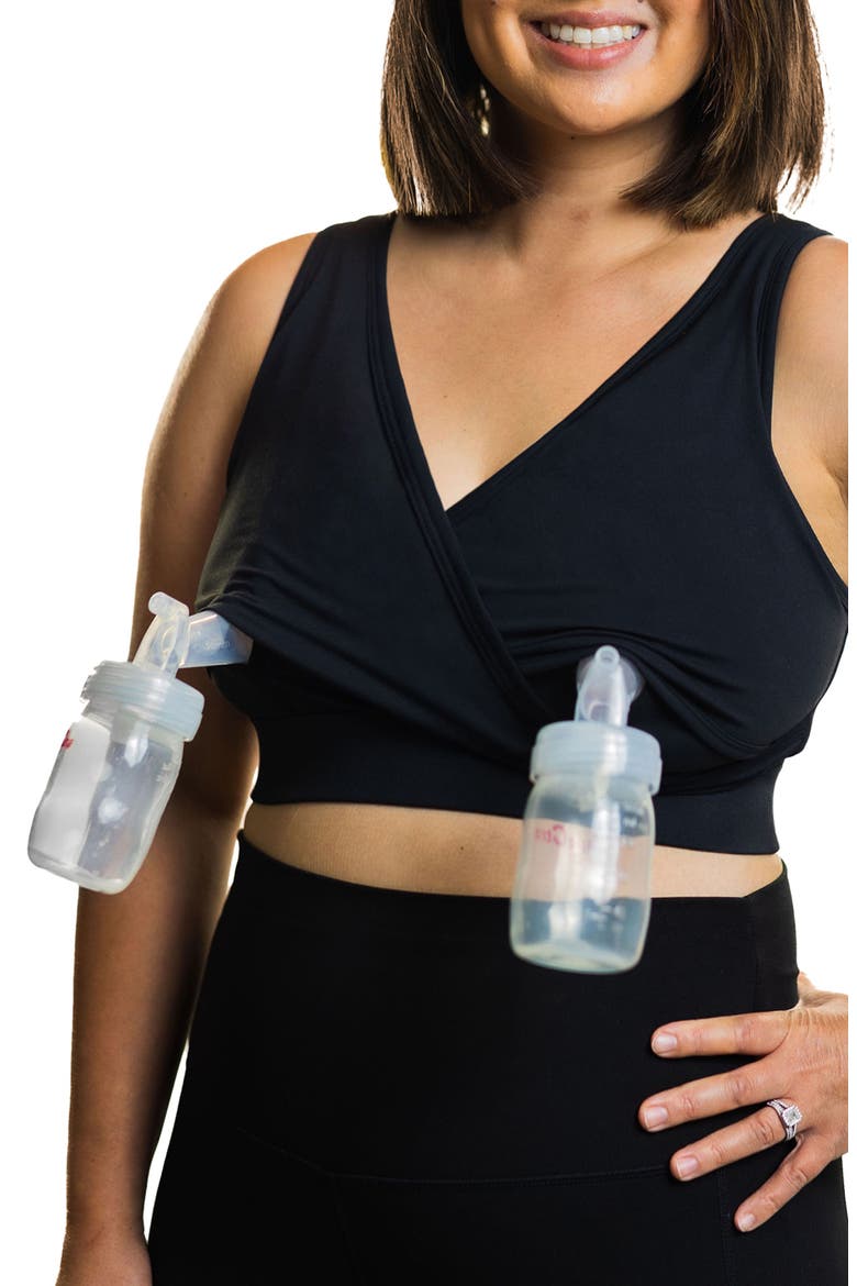 Everyday Luxe Maternity/Nursing Pumping Wireless Bra, Alternate, color, BLACK