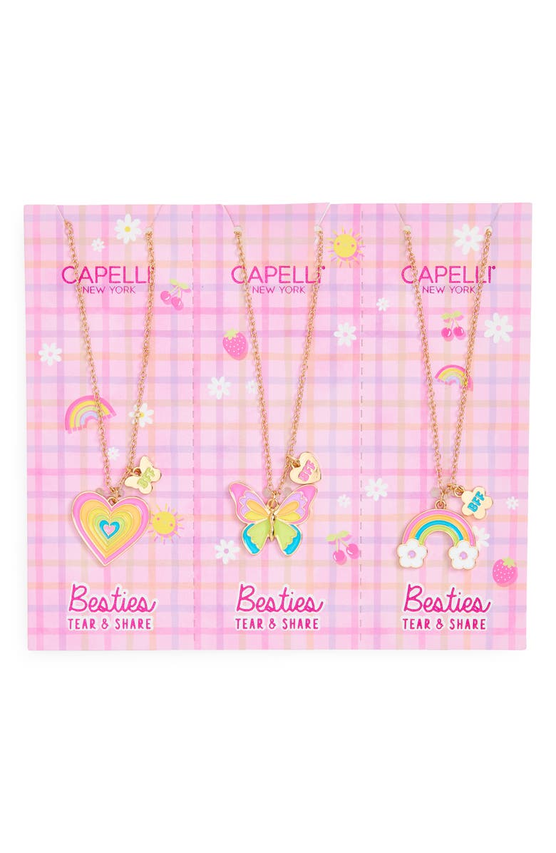Capelli New York Kids' Tear & Share 3-Pack Assorted Best Friend Necklaces, Main, color, Multi