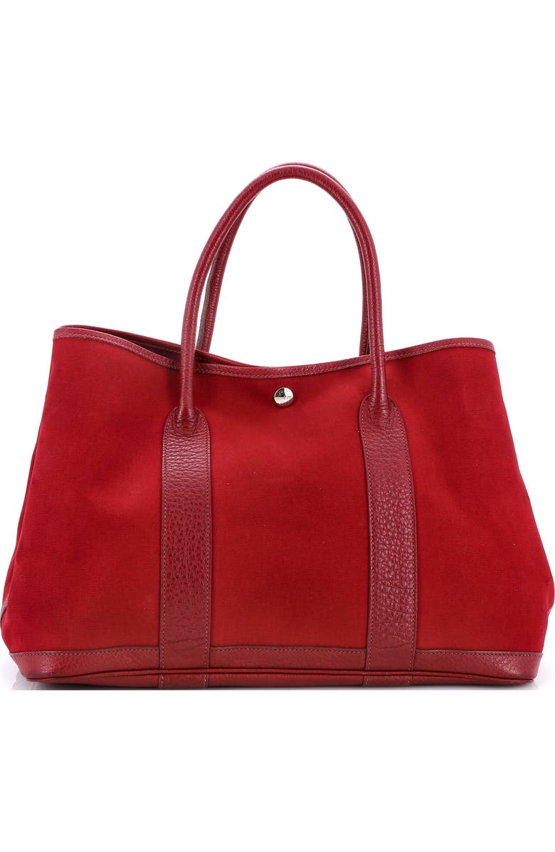 Pre-Owned Hermes Garden Party Tote Toile and Leather 36, Main, color, Rouge Imperial