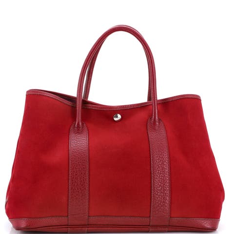 Garden Party Tote Toile and Leather 36