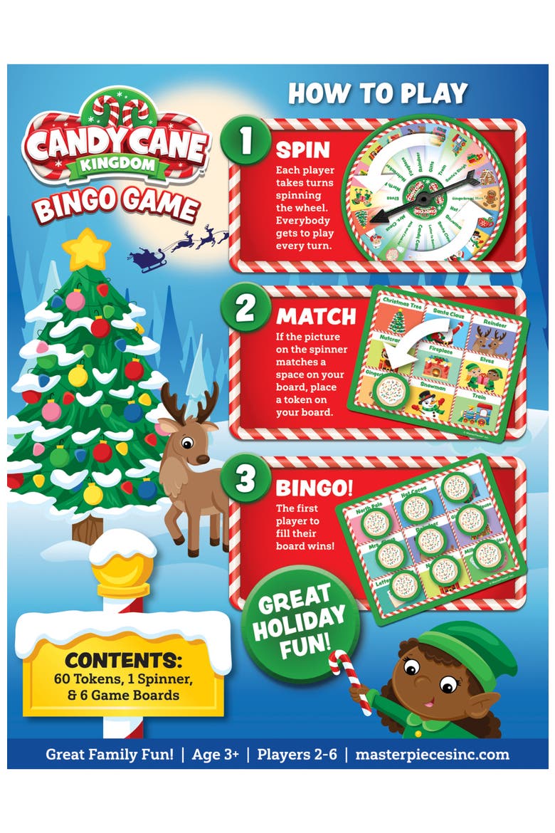 Candy Cane Kingdom Bingo Game, Alternate, color, Multicolor