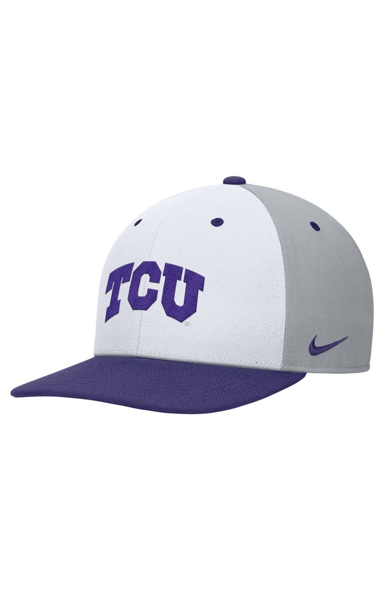 Nike Men's Nike White/Gray TCU Horned Frogs Pro Performance Snapback Hat, Alternate, color, White