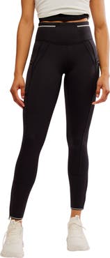 Free People Keepin' Cozy Fleece Lined Zip Hem Leggings