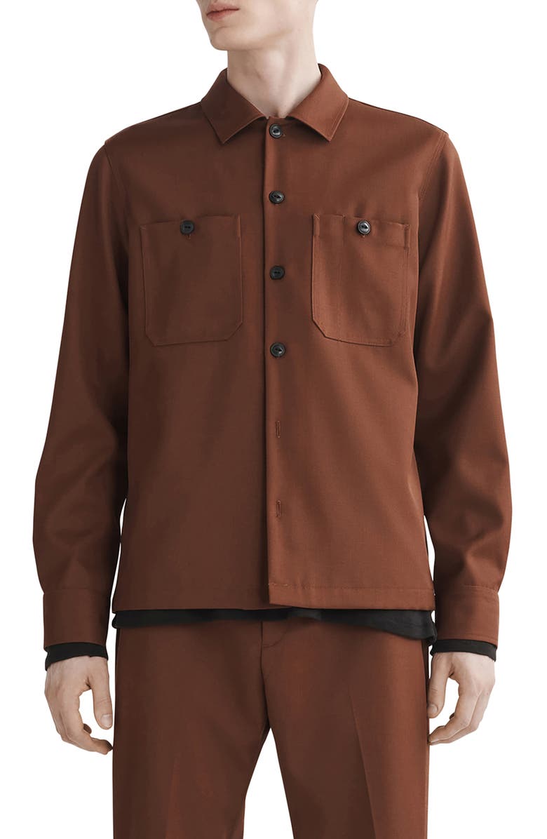rag & bone Hyde Wool Blend Twill Shirt Jacket, Main, color,