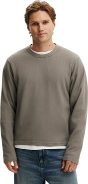 Cotton On Men's Cropped Fit Textured Long Sleeve