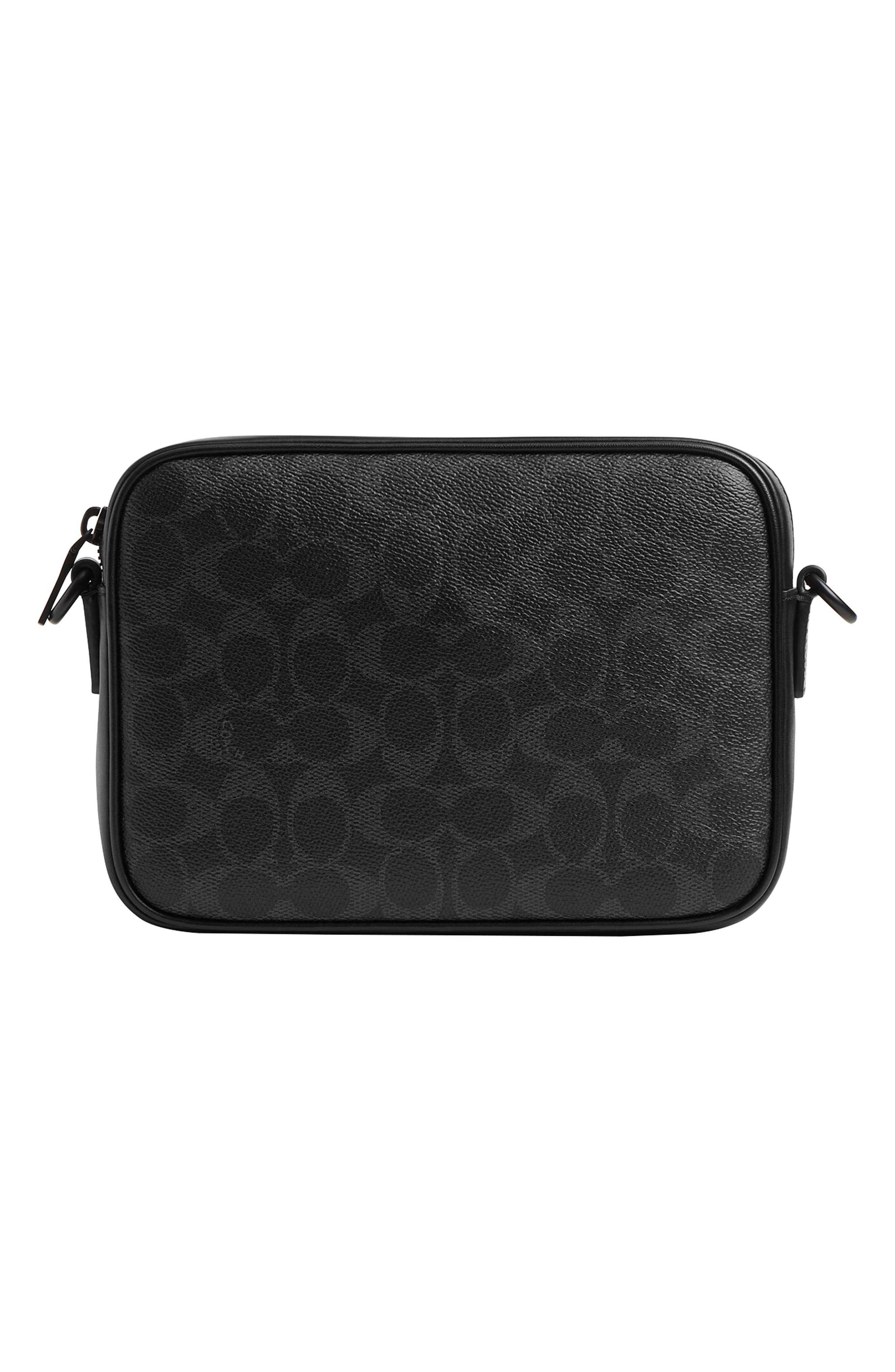 COACH Knox Signature Canvas & Leather Camera Bag, Alternate, color, Black Signature