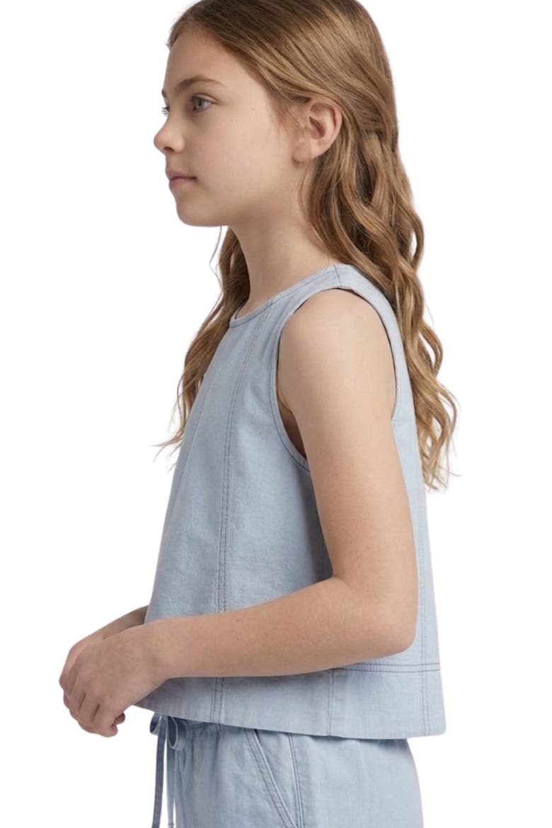 Kids' Contrast Stitch Cotton Blend Top, Alternate, color, LIGHT BLUE