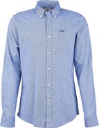 Barbour Nelson Tailored Fit Solid Linen & Cotton Button-Down Shirt