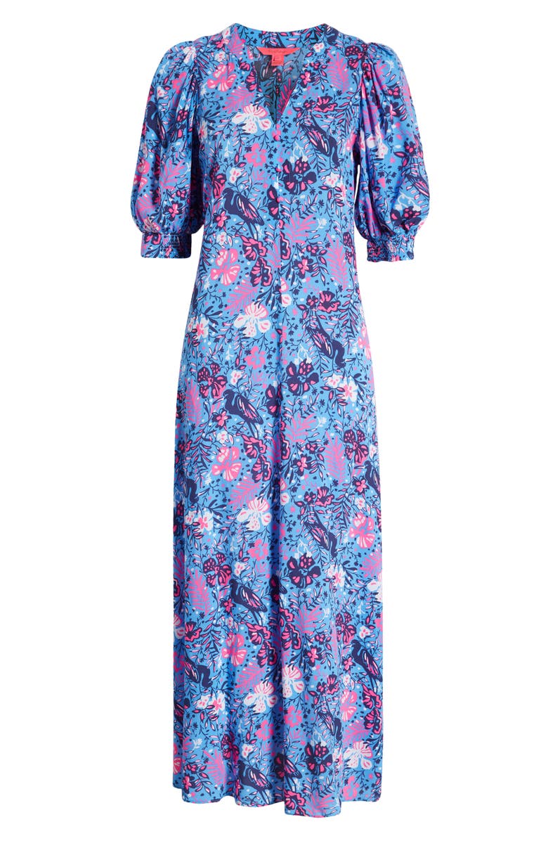 Lilly Pulitzer<sup>®</sup> Andrei Floral Elbow Sleeve Maxi Dress, Alternate, color,