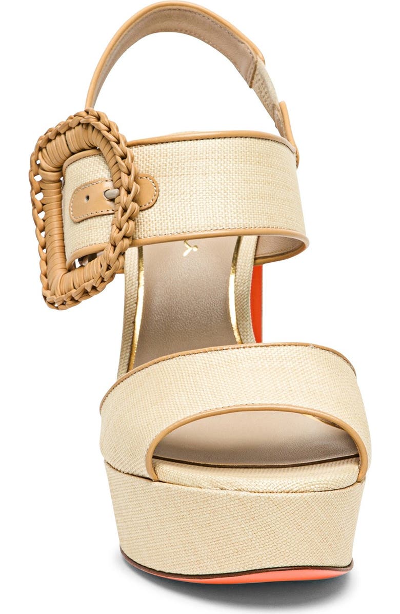 Santoni Women's Leather High-Heel Sandal, Alternate, color, Natural