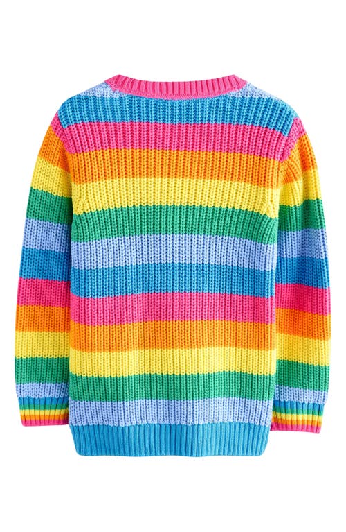 Little Bird Kids' Rainbow Stripe Cotton Sweater In Pink