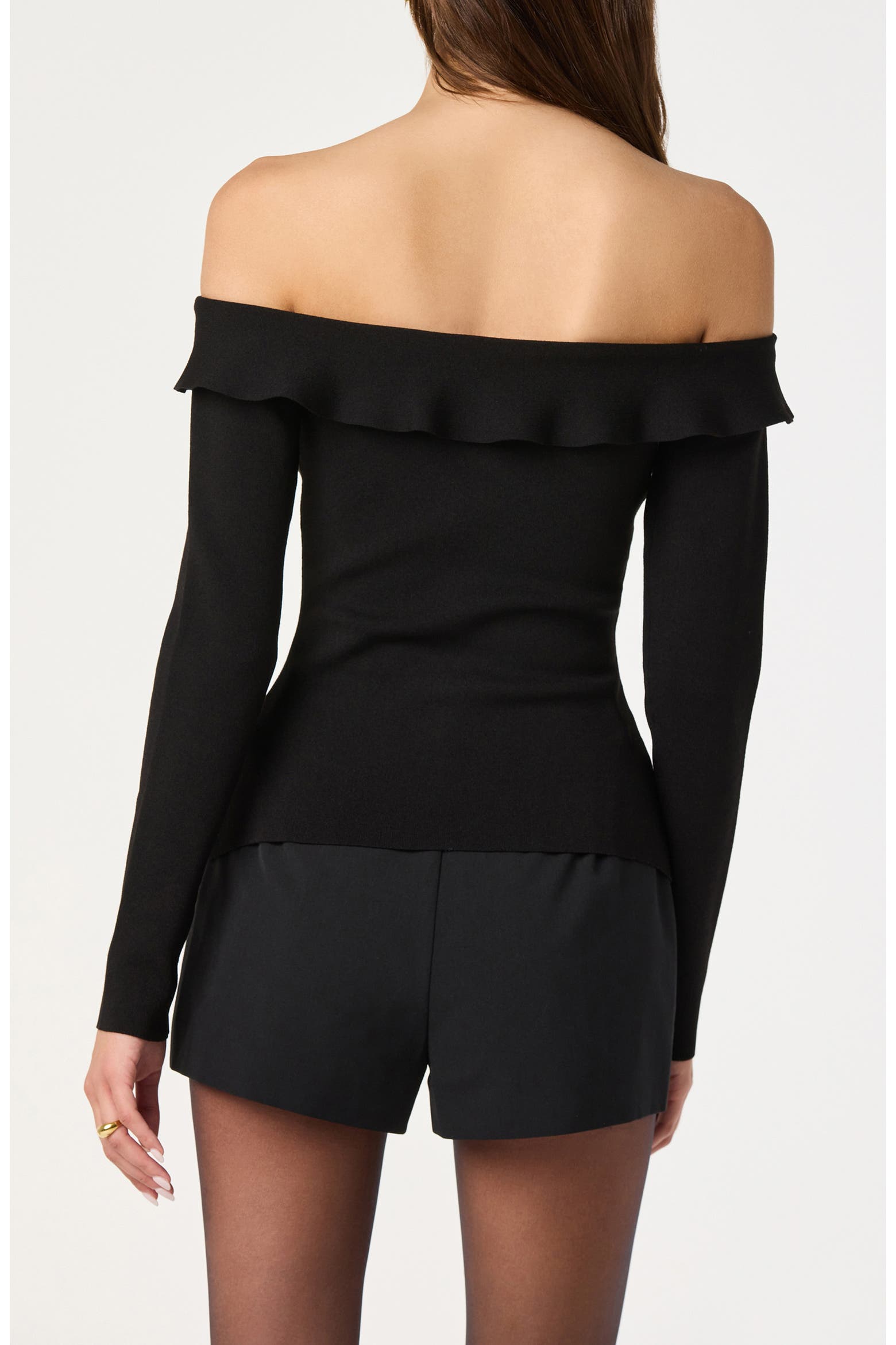 ASTR the Label Heart Button Off the Shoulder Sweater (Women ...