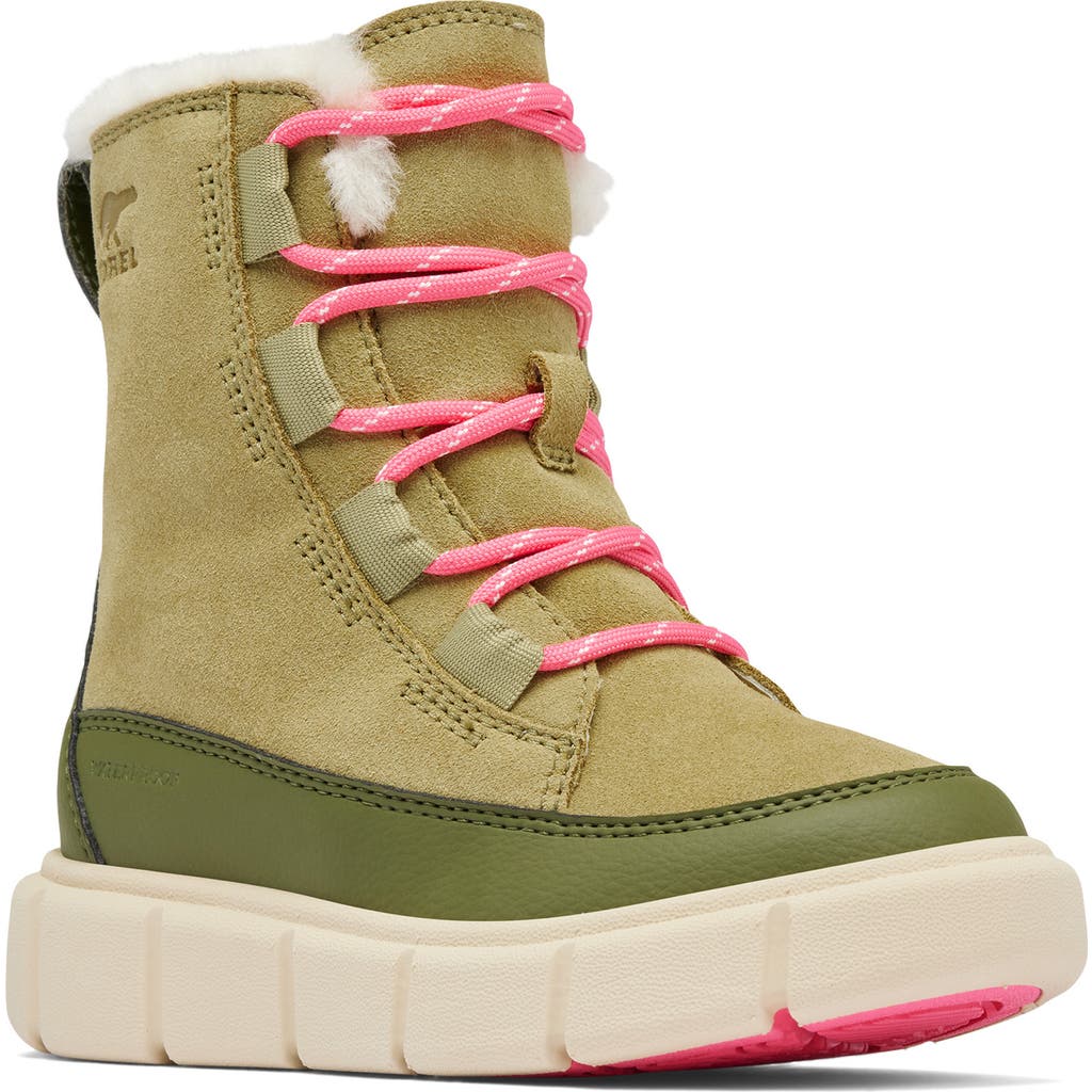Sorel Kids' Explorer Iii Waterproof Boot In Savory/bleached Ceramic