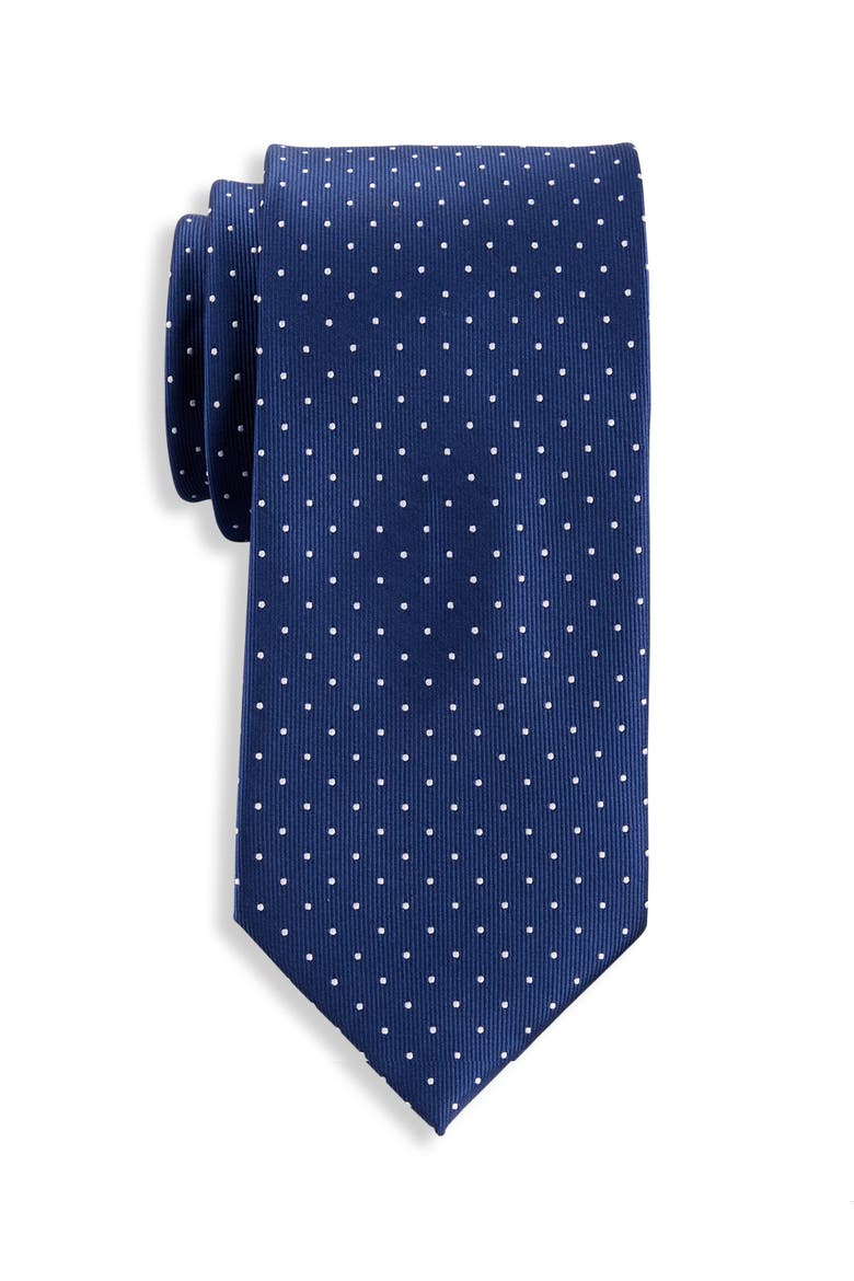 Big & Tall Dotted Tie V2, Main, color, NAVY