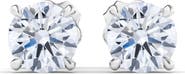 HauteCarat Round Brilliant Cut Lab Created Diamond Stud Earrings