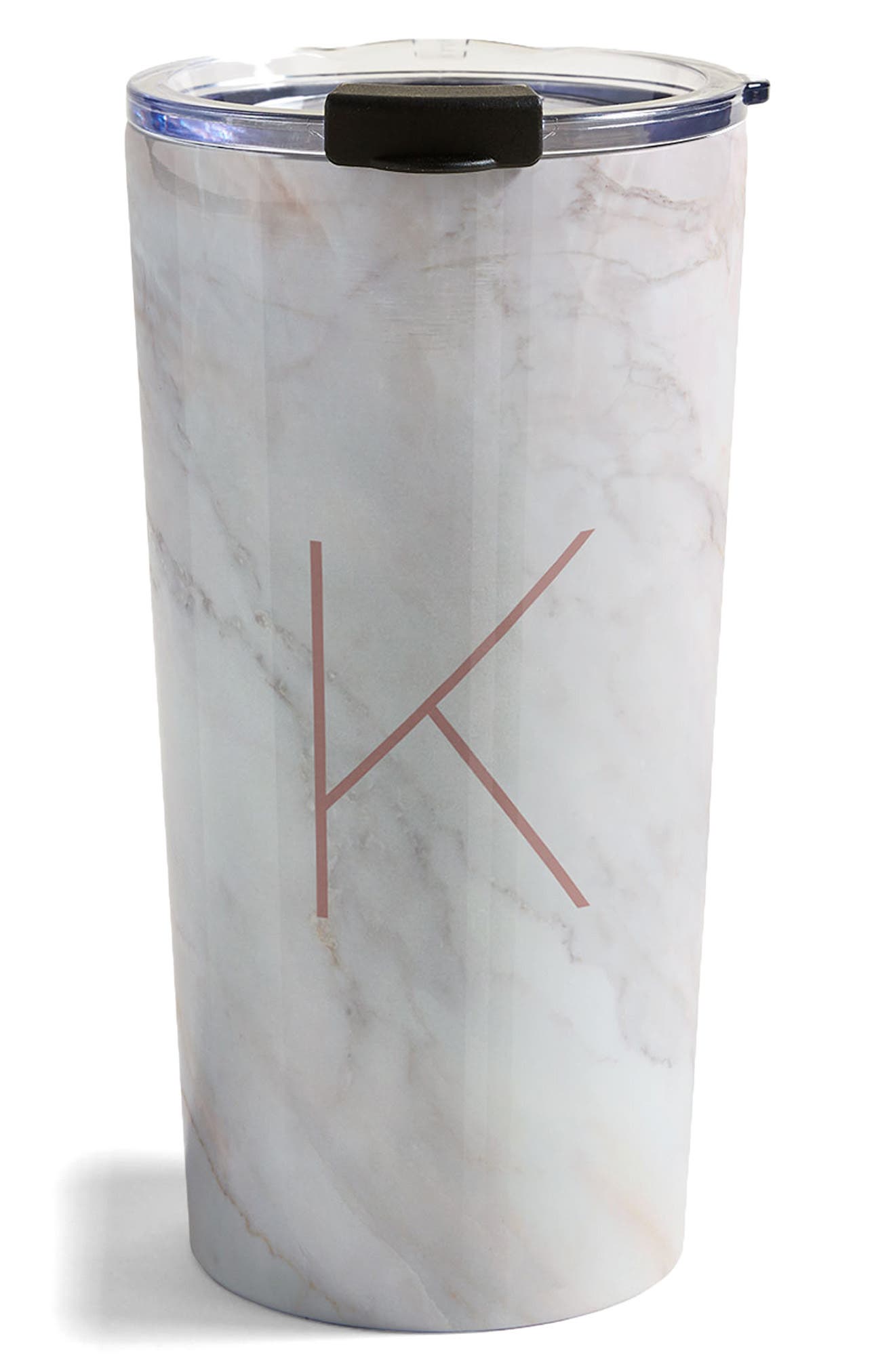 Deny Designs Marbled Monogram Travel Mug in K 