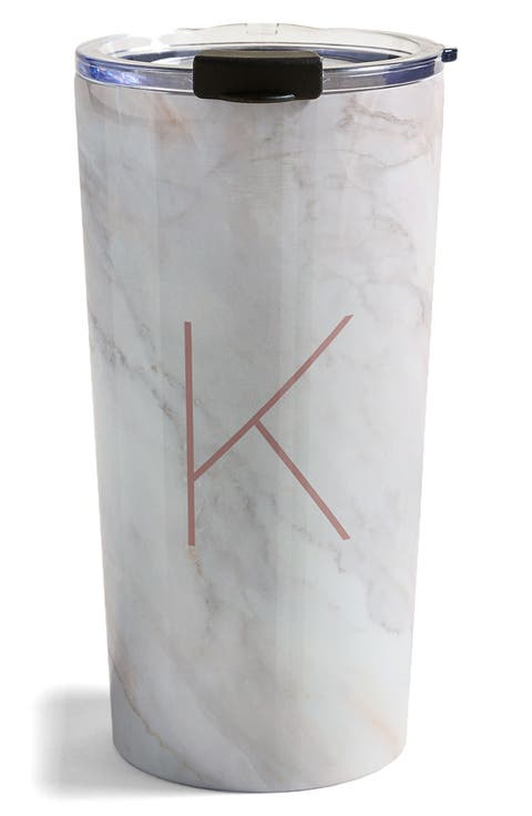 Marbled Monogram Travel Mug