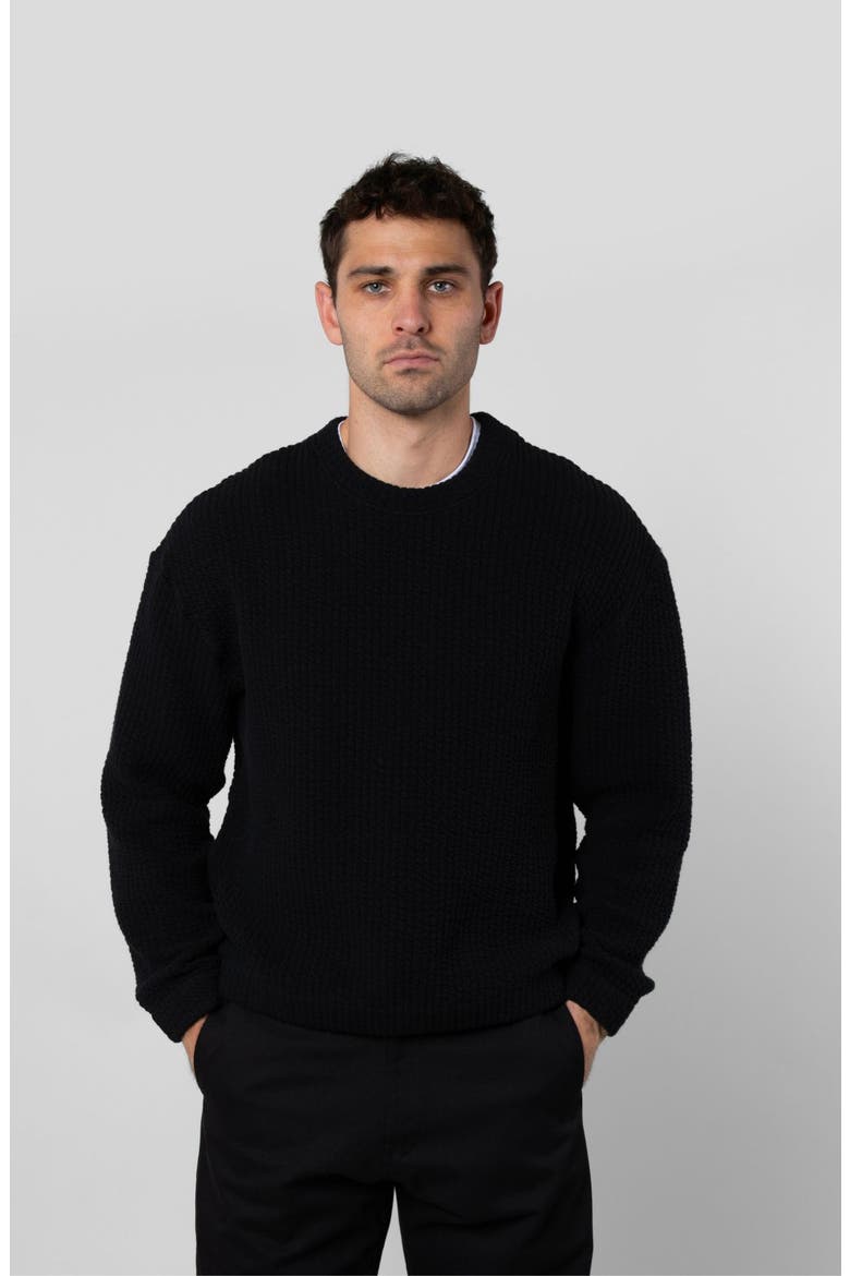 Cozy Quilt Crewneck, Main, color, Black