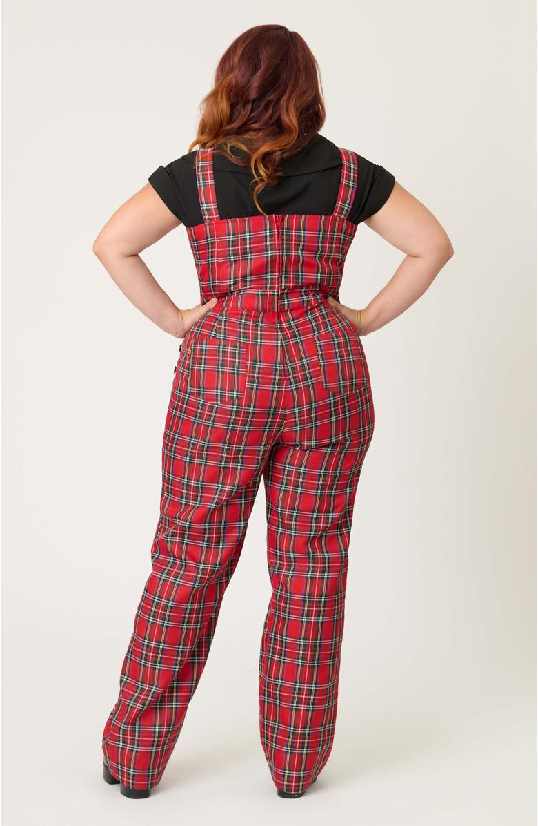 Unique Vintage Plus Size Wide Leg Overalls, Alternate, color, Red