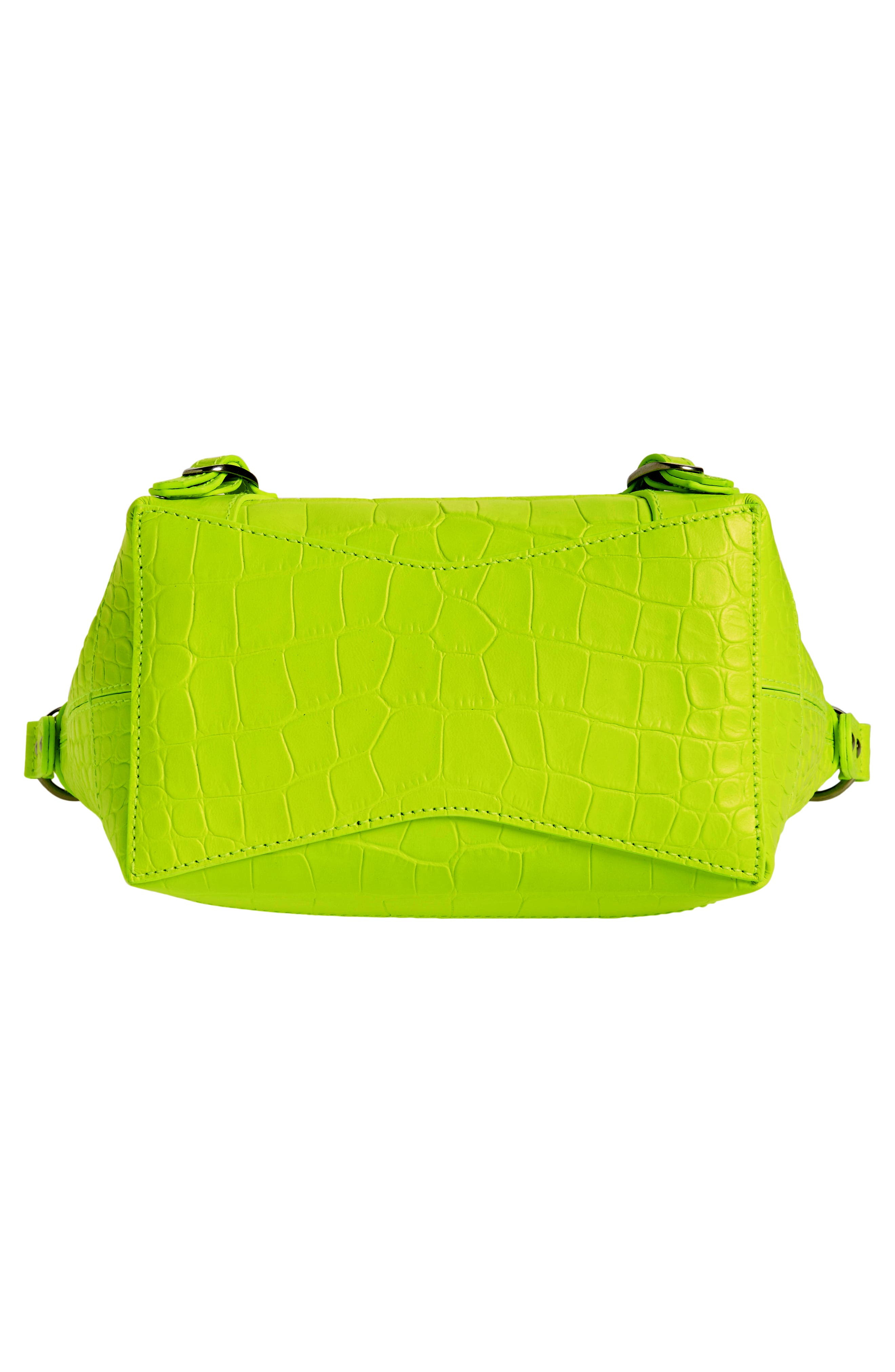 Balenciaga X-Small Neo Classic Croc Embossed Leather Hobo Bag, Alternate, color, 