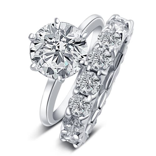 Bliss Diamond Certified 7ct Diamond Engagement Eternity Wedding Ring Lab Grown Gold In 14k White Gold