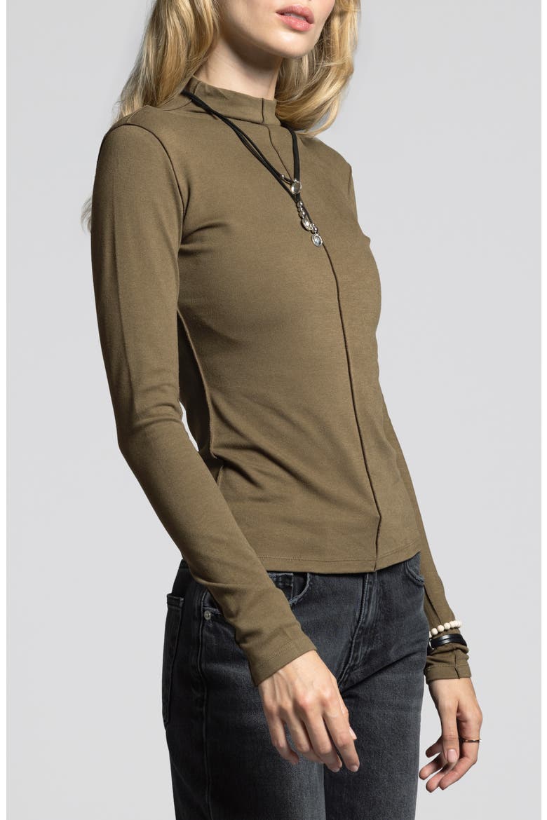 Marisol Mock Neck Top, Alternate, color, DARK OREGANO