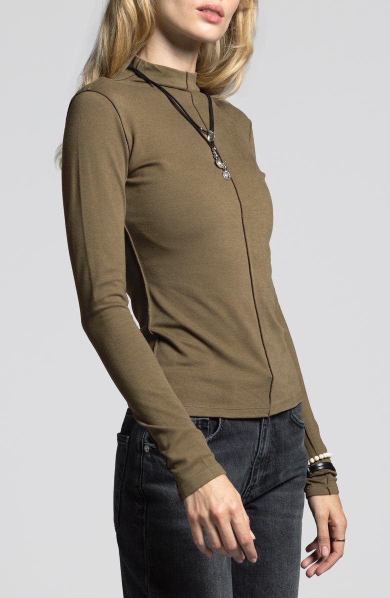 WEEKEND LOS ANGELES Marisol Mock Neck Top, Alternate, color, Dark Oregano
