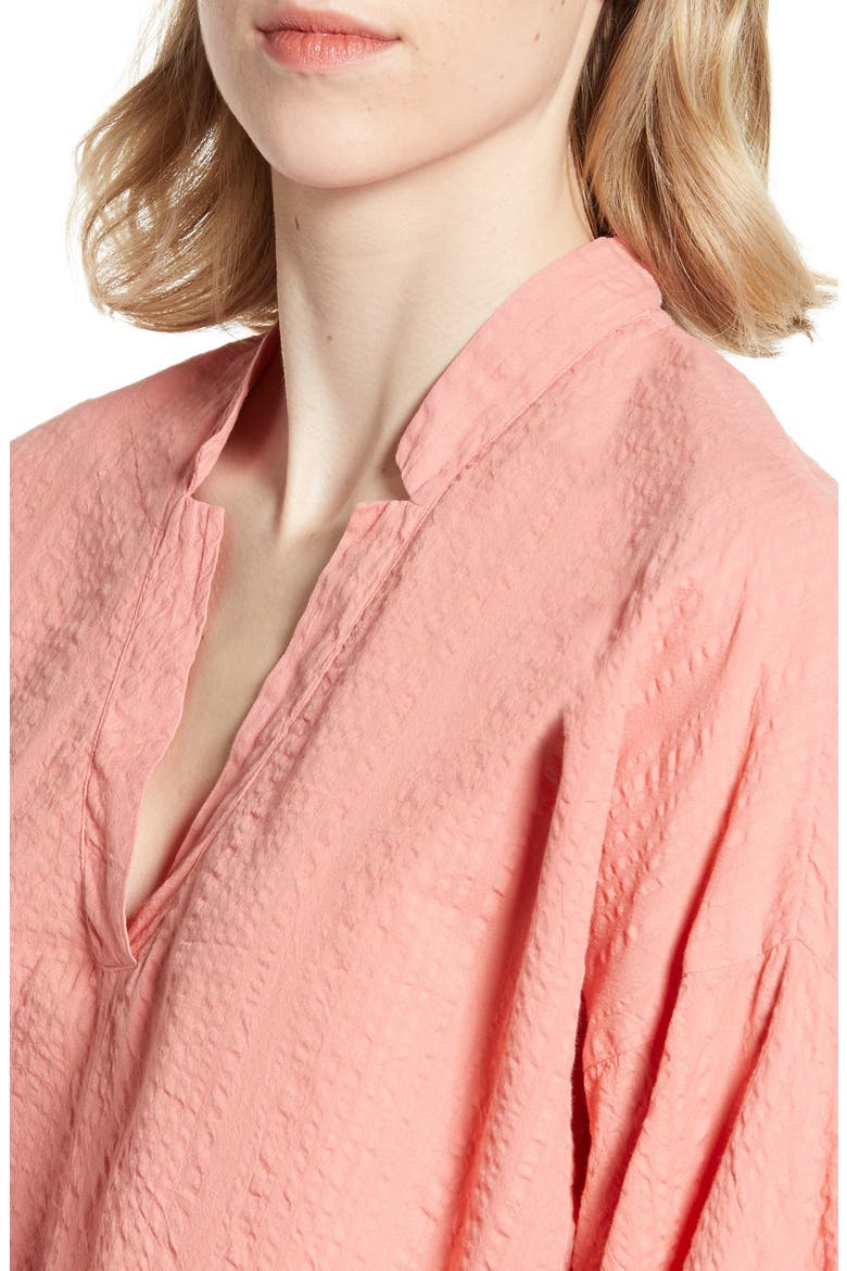 Seersucker Poet Blouse, Alternate, color, CORAL ISLANDS