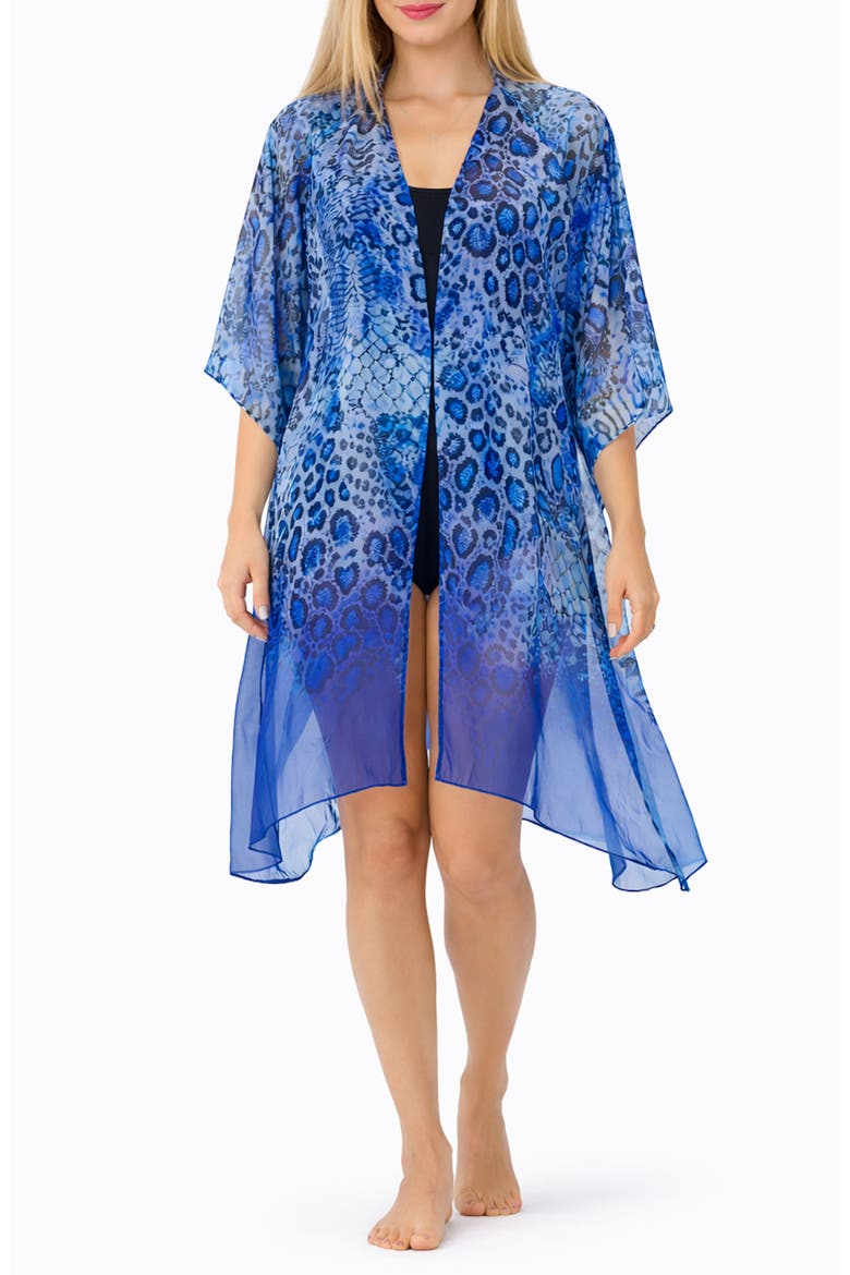 Animal Print Duster, Main, color, BLUE