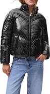 MANGO TEEN Shiny Chevron Quilted Puffer Coat