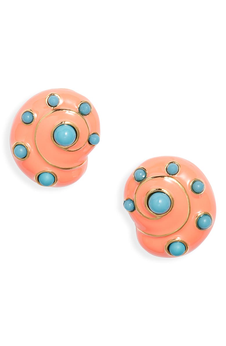 Kenneth Jay Lane Snail Stud Earrings, Main, color, Gold