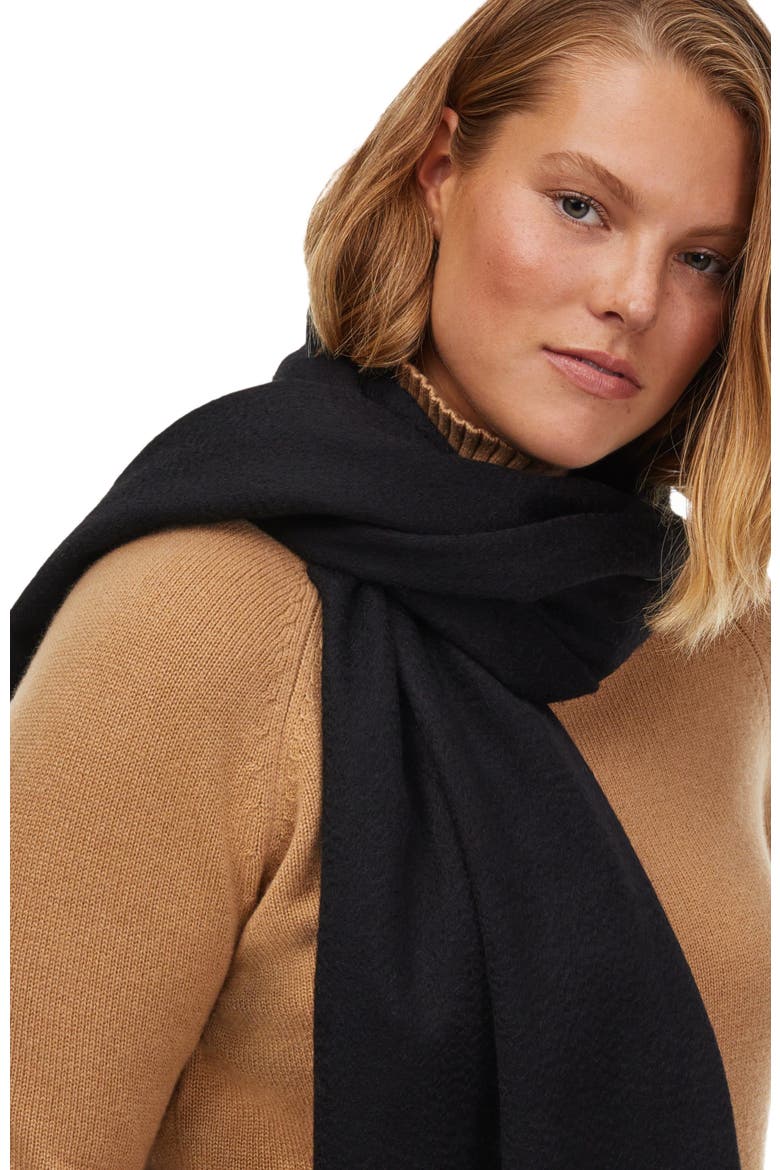 Cleo Cashmere Scarf, Alternate, color, Black