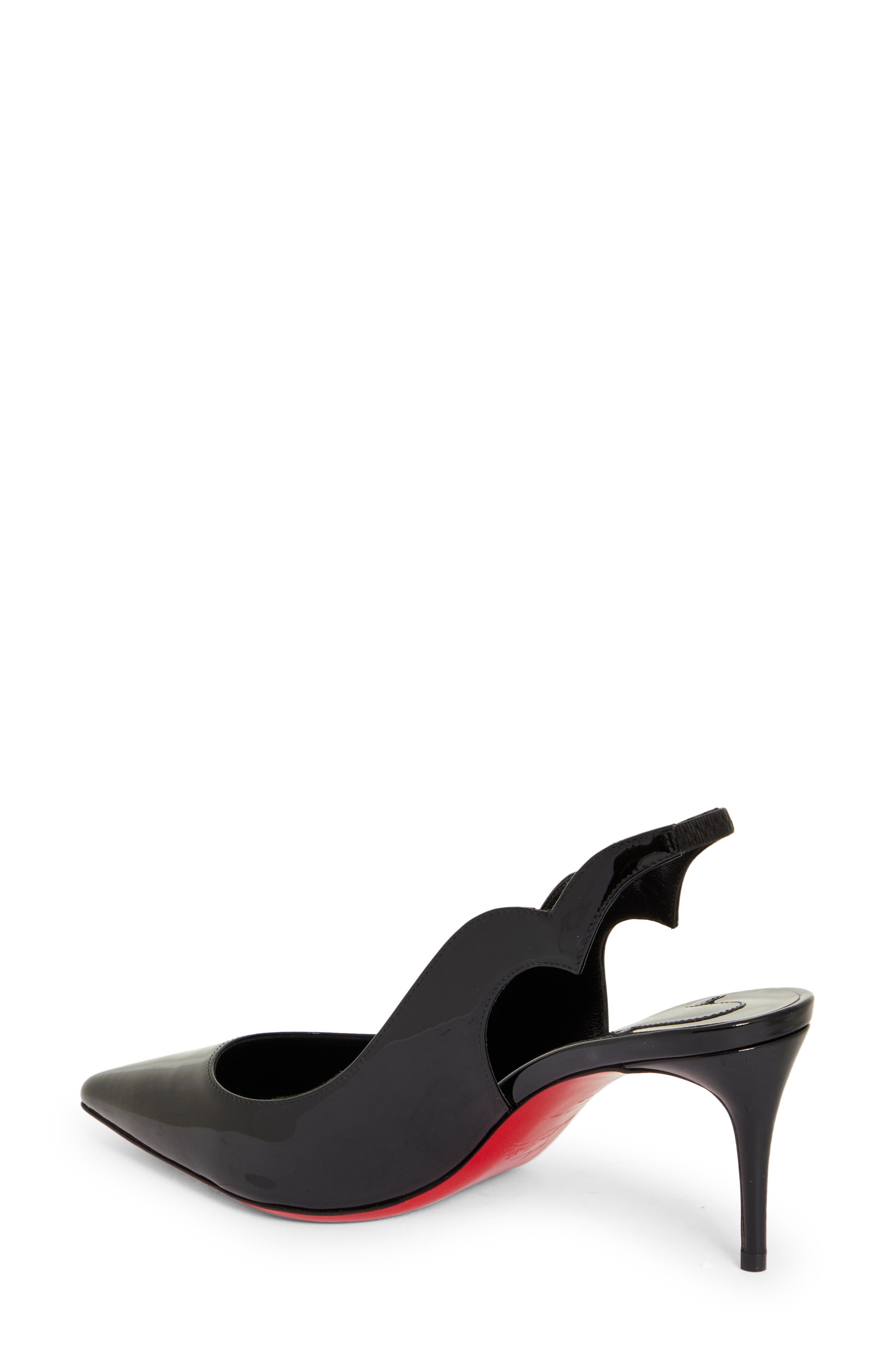 Christian Louboutin Hot Chick Pointed Toe Slingback Pump, Alternate, color, B439 Black/ Lin Black