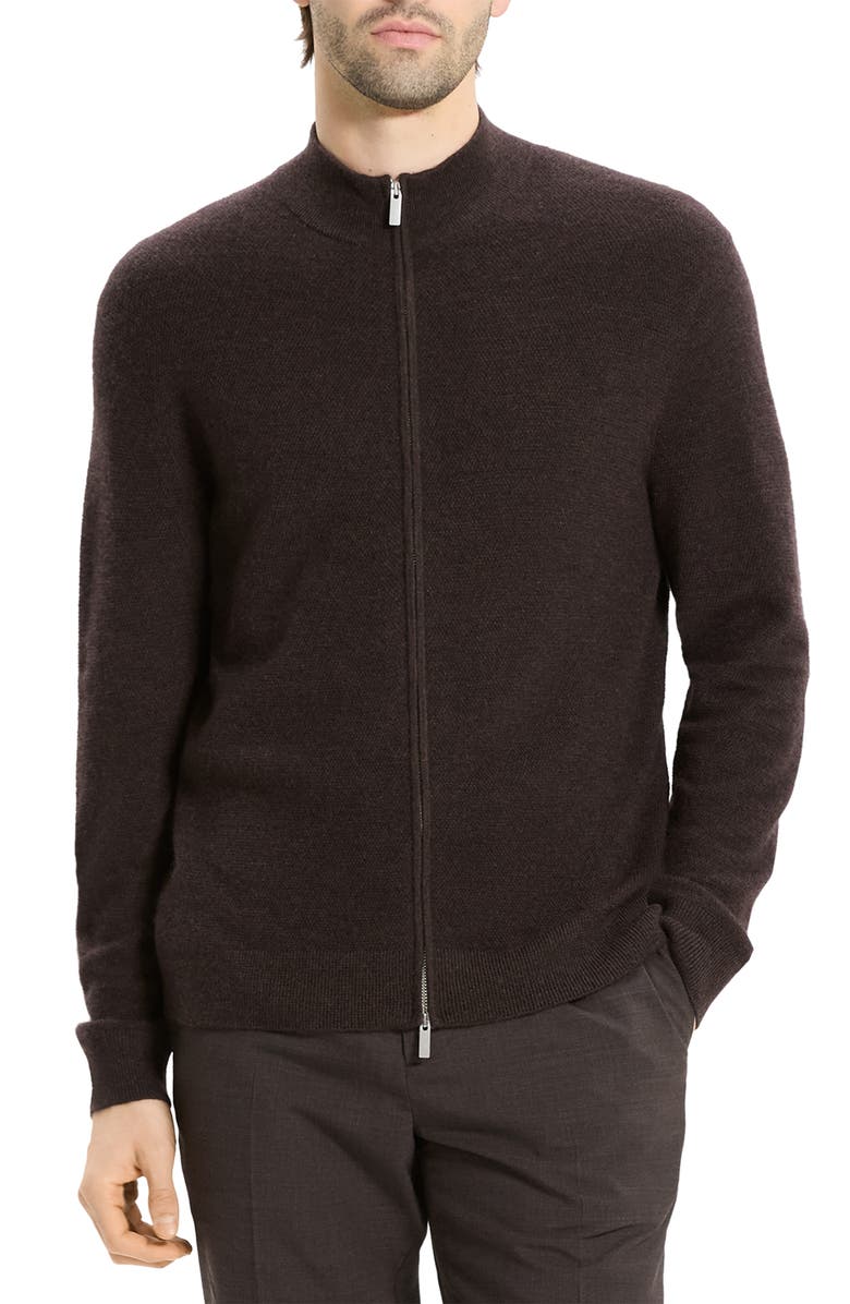 Theory Cyr Cashmere Cardigan, Main, color, Brownwood Melange