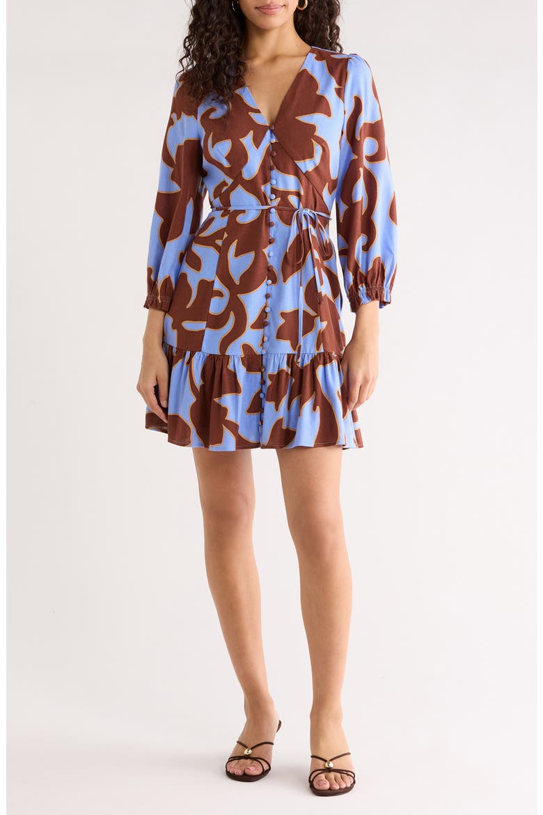 Briley Abstract Roana Midi Dress, Main, color, BROWN-BLUE