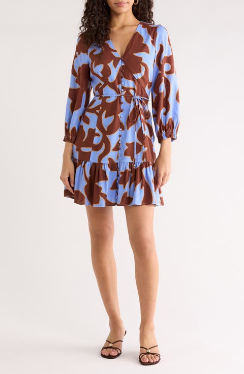 Bruceton Floral Print Long Sleeve Minidress