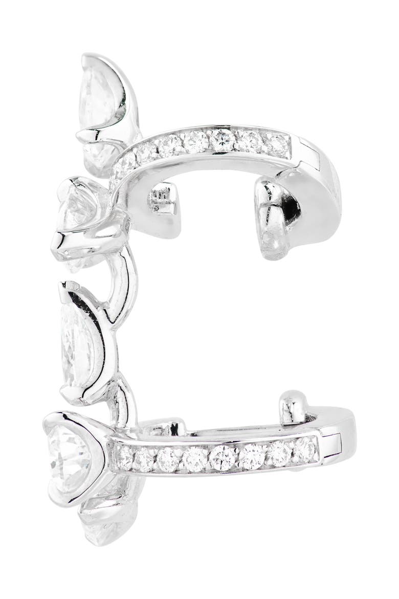 Serti Sur Vide Diamond Single Earring, Alternate, color, WHITE GOLD