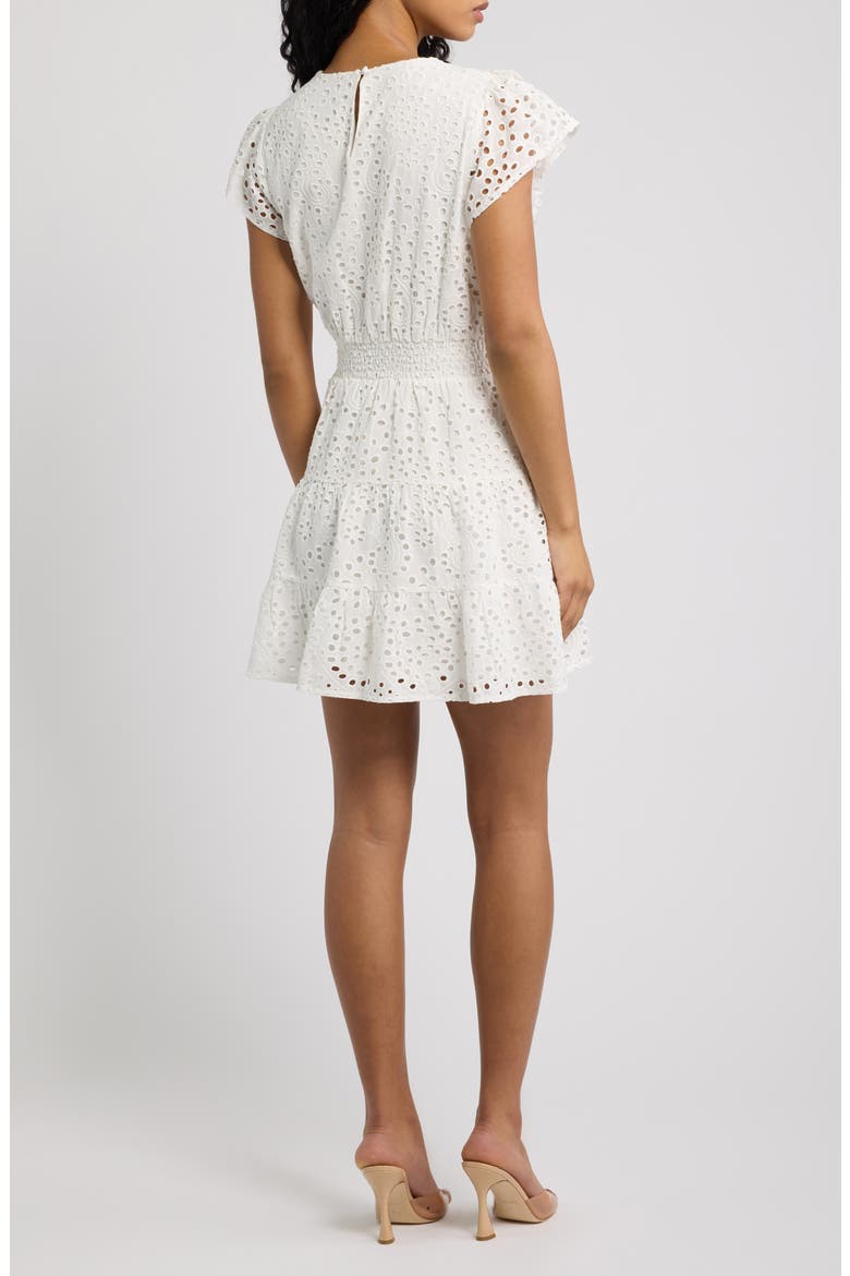 Lil Jane Eyelet Lace Minidress, Alternate, color, WHITE