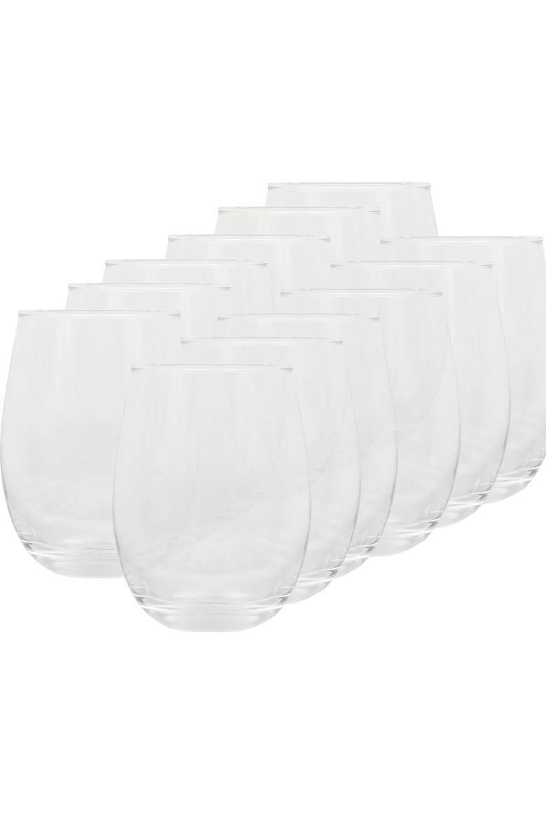 Bellini Glass All Purpose Stemless Drinking Glasses Set, Alternate, color, Clear