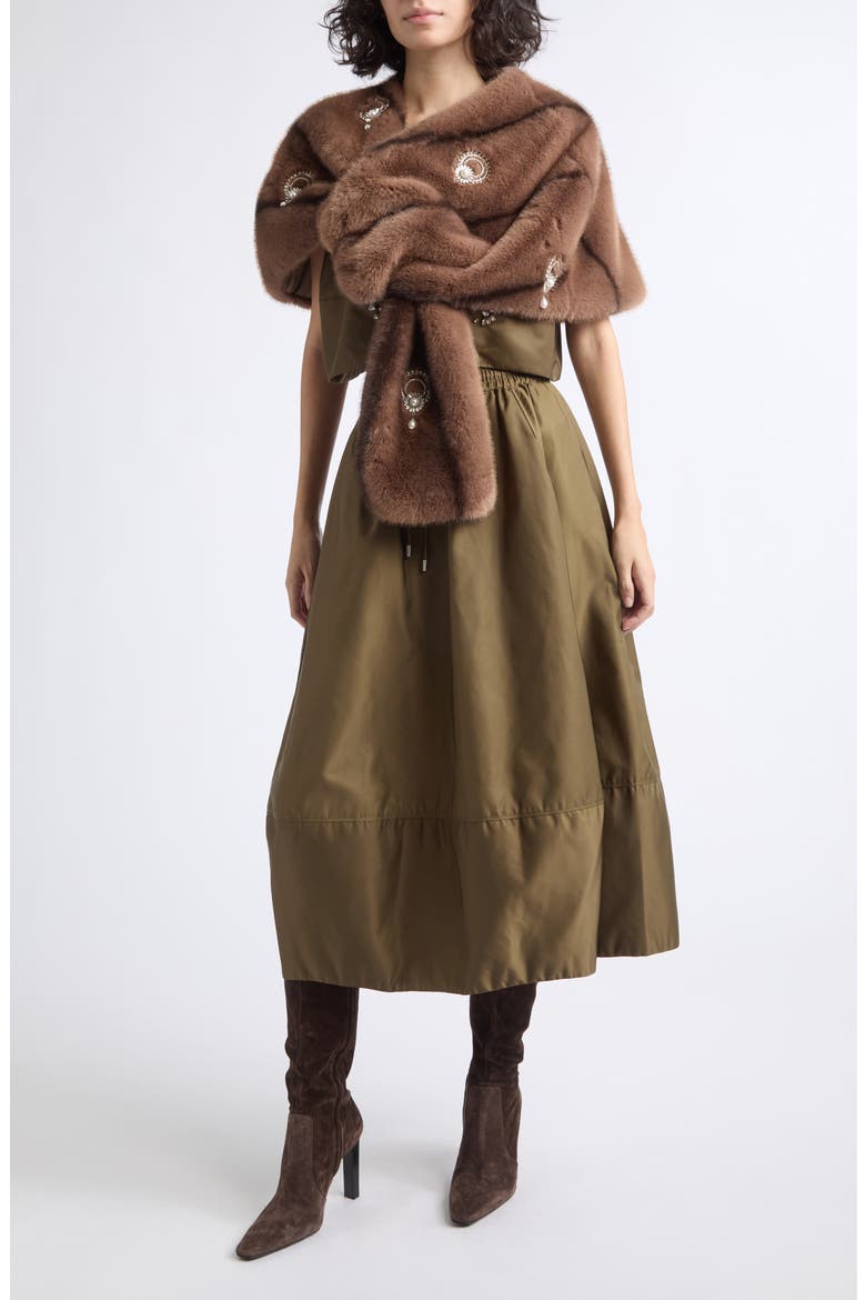 Pearl Drop Gianella Faux Fur Stole, Alternate, color, TAUPE