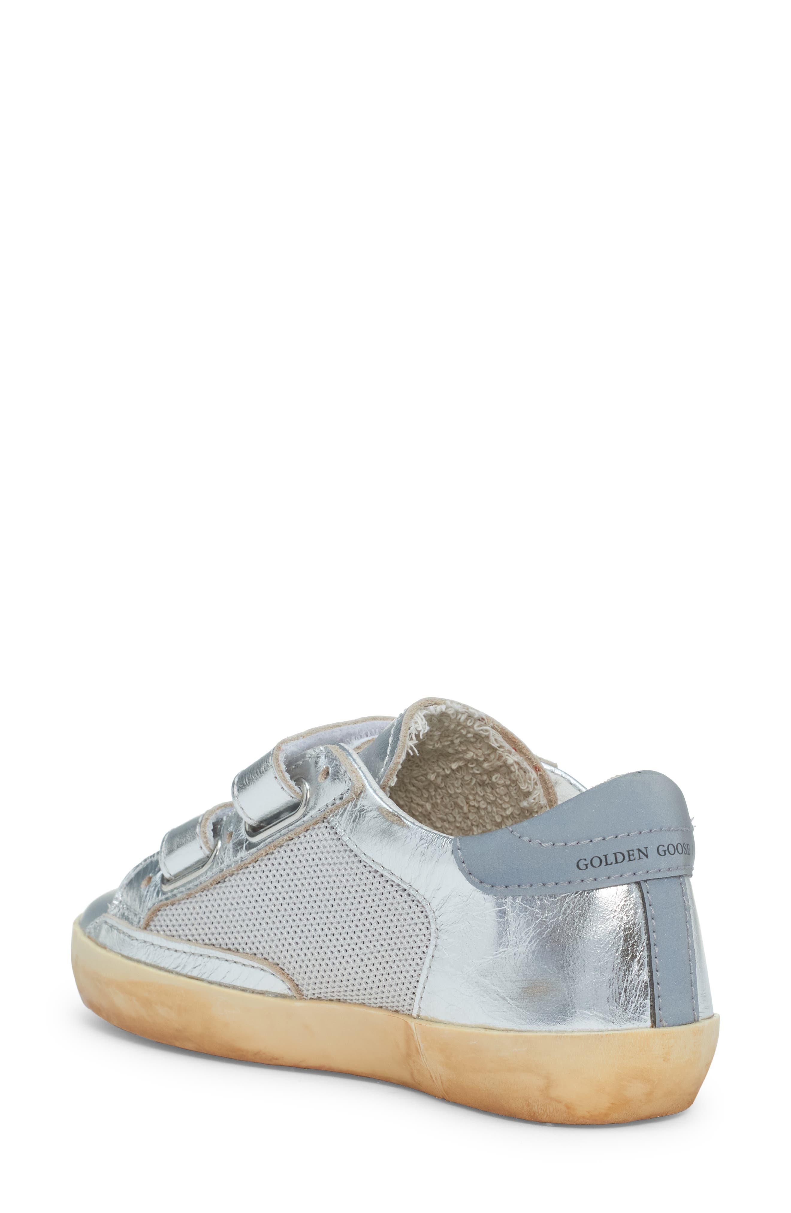Golden Goose Kids' Old School Mesh & Metallic Leather Sneaker, Alternate, color, 
